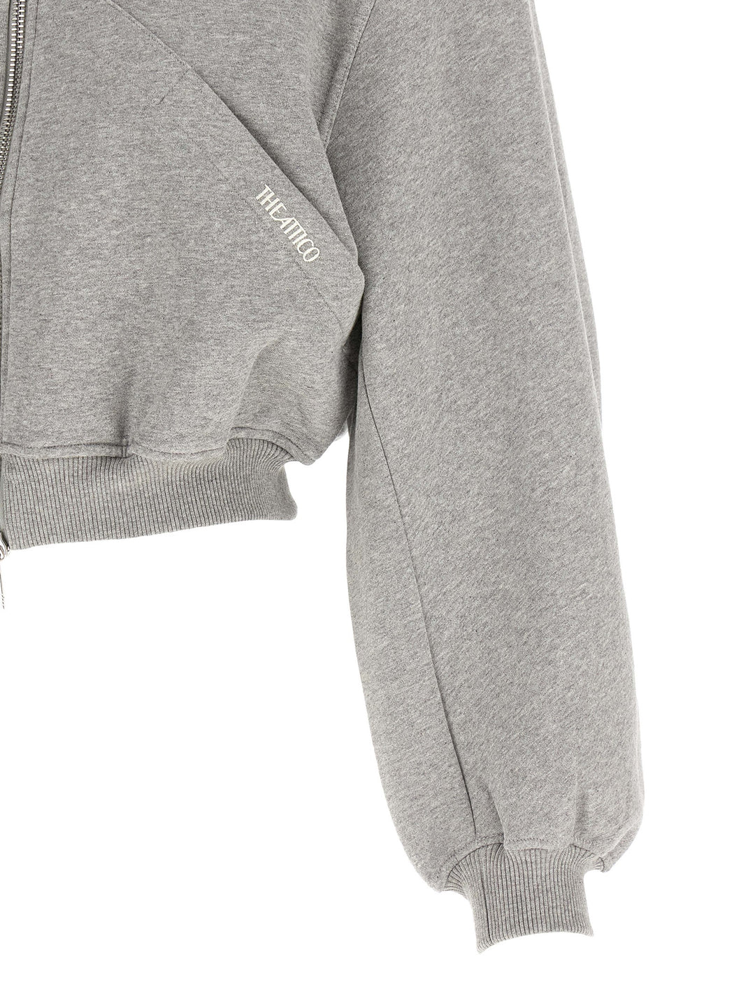 The Attico Cropped Hoodie Sweatshirt - Gray | 1080daa6150b31b2e3e54217aef74c47ab3b3fb7