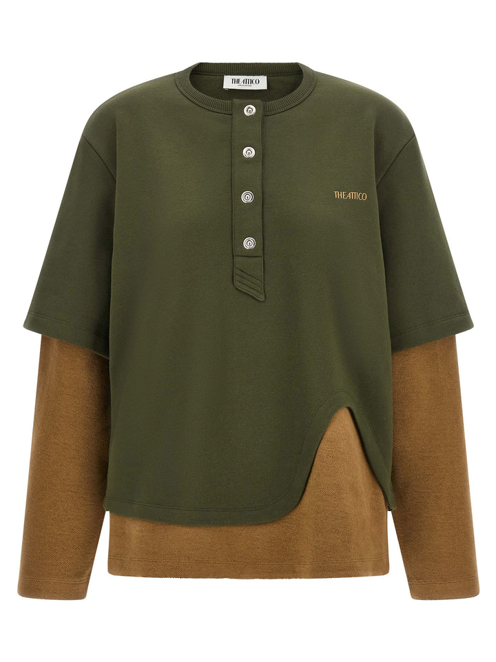The Attico Trompe L'oeil Sweatshirt - Green | 325e7f72407661ce4cfafad5493d5b85bae446af