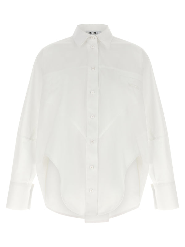 Shaped Hem Shirt Shirt And Blouse White