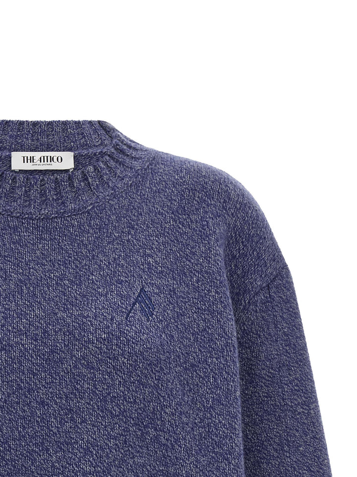 The Attico Asymmetrical Hem Sweater Sweaters and Cardigans - Blue | f8e5fd563e5345cdaeb4fe91a97fd776bbb3363c