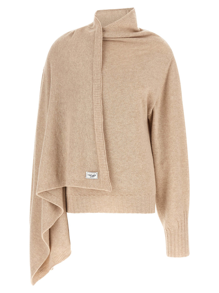 The Attico Sweater With Scarf Sweaters and Cardigans - Beige | 8359550dcf2e952831ddf12822d245abf7d68d54