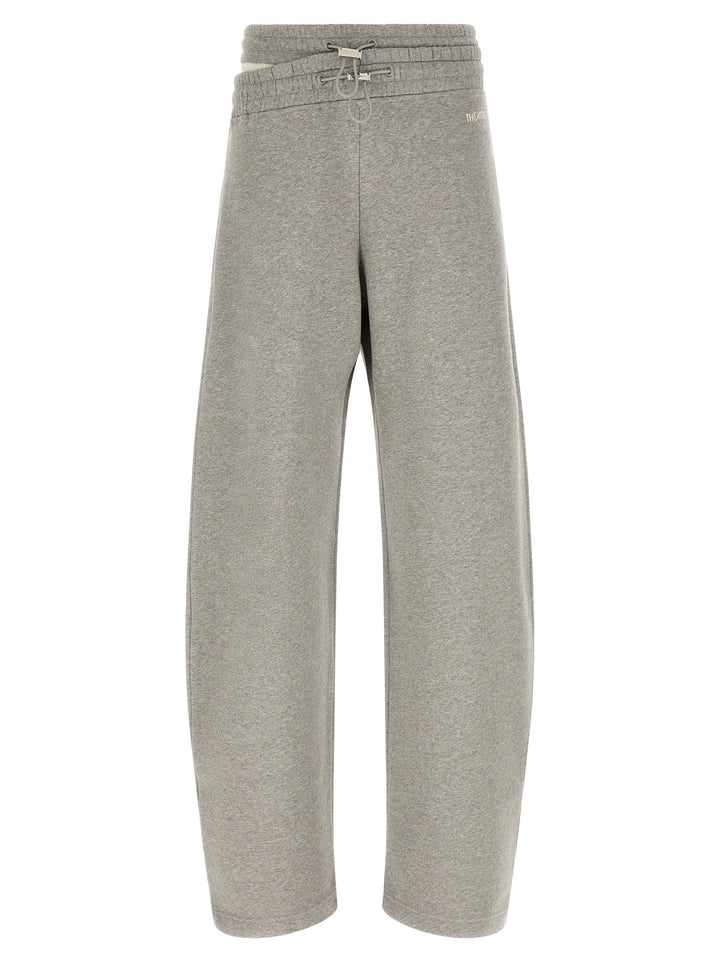The Attico Asymmetrical Double Waist Trousers Pants - Gray | 97c60264c23222ed37b80a72e54049bfbf4c69f7