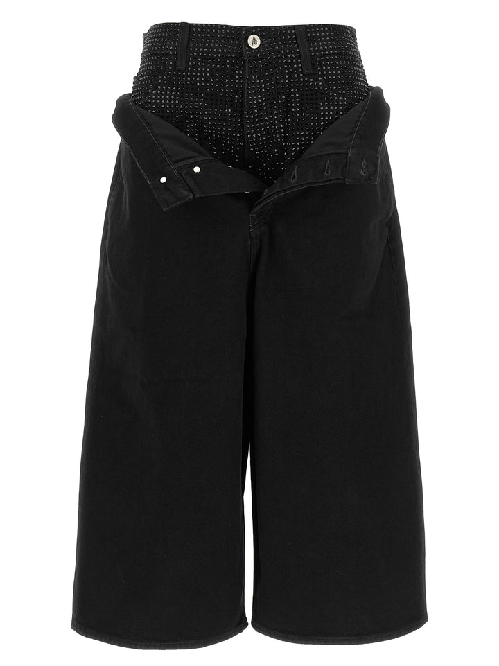 The Attico Crystal Insert Jeans - Black | 9a7302cadf3ca55658e57c366ea9a3b124057789