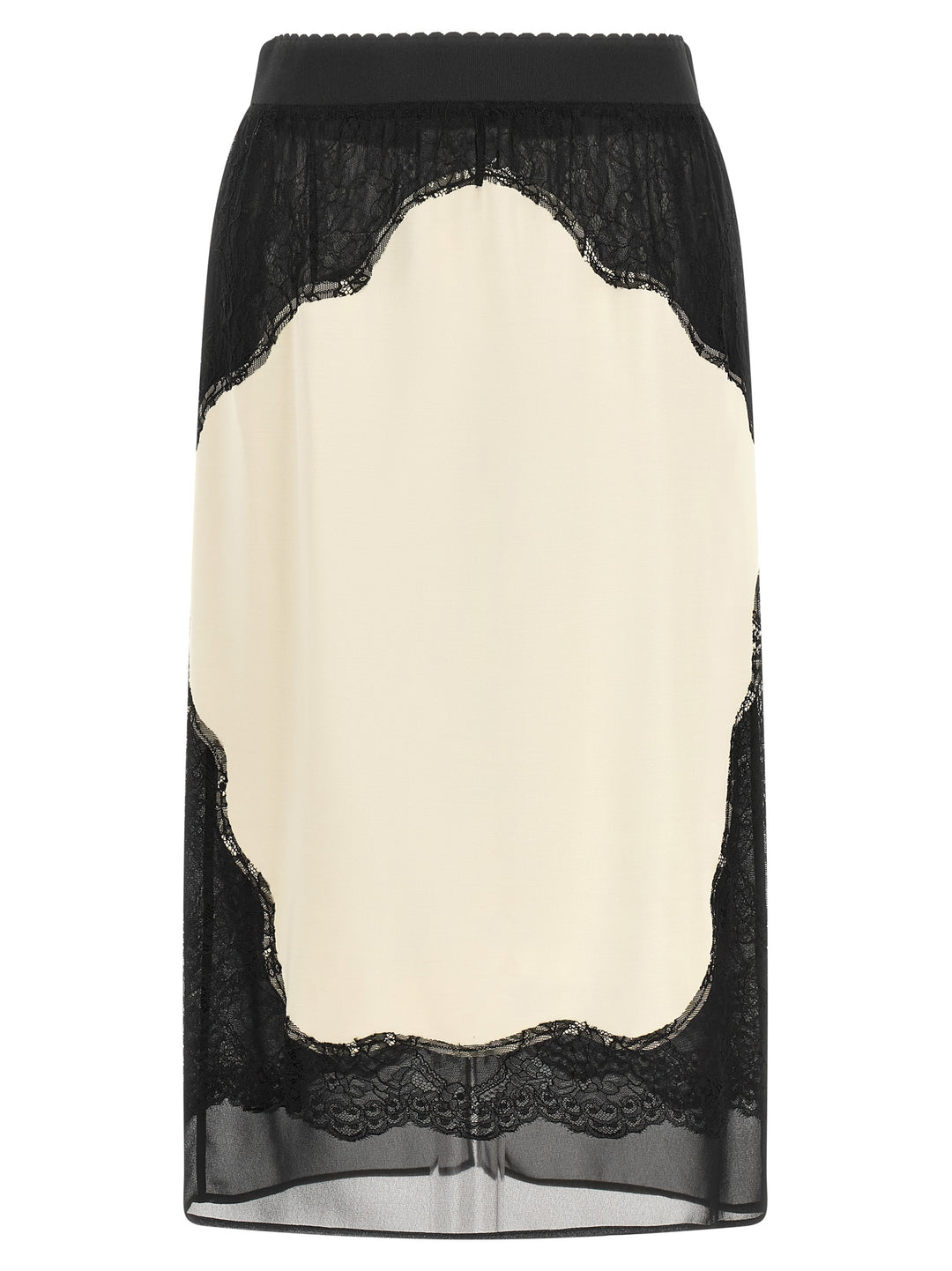 The Attico Lace Insert Skirt Skirts - White/Black | 078bee652681bd74c9829ab6cd4ca7ebd1caa5f0