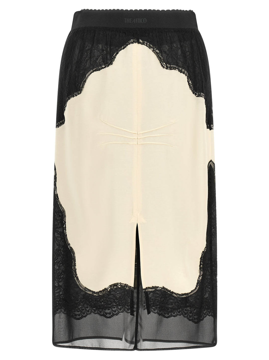 The Attico Lace Insert Skirt Skirts - White/Black | 895cc0a8e6b900398b5d1467b0500e55dc305ab4