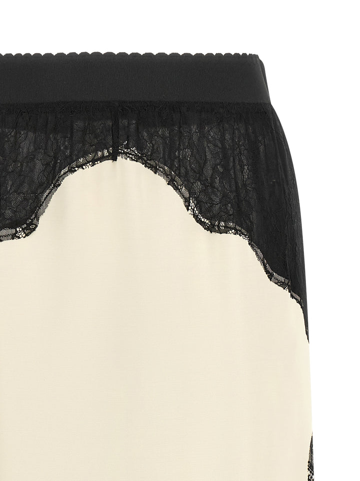The Attico Lace Insert Skirt Skirts - White/Black | 2e8825d76d58dcba2a2fc1d7f277158d66021219