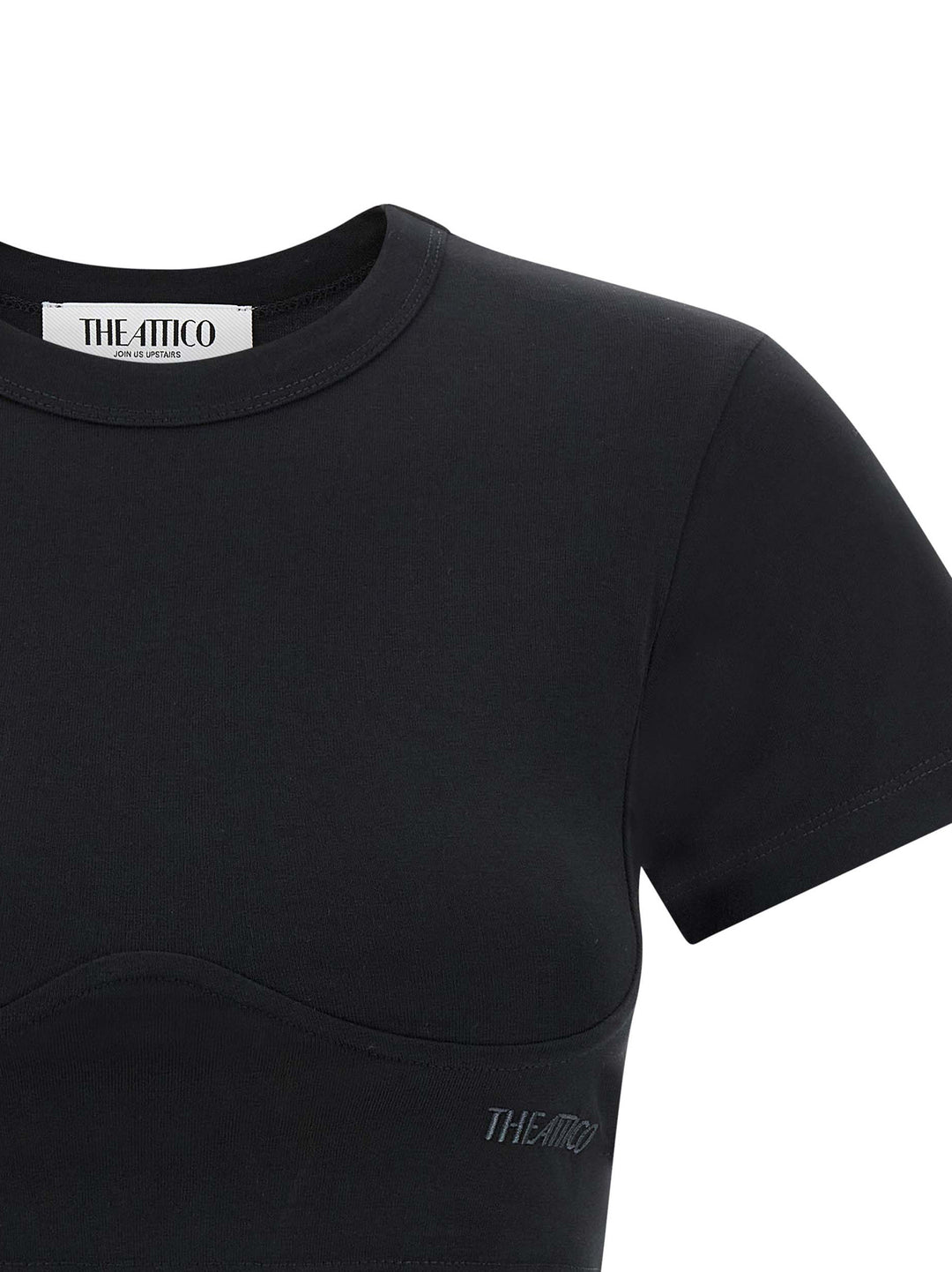The Attico Bustier Crop T-shirt - Black | ed283cb52b2a48a695b8f9c83b12f722c5014a2f