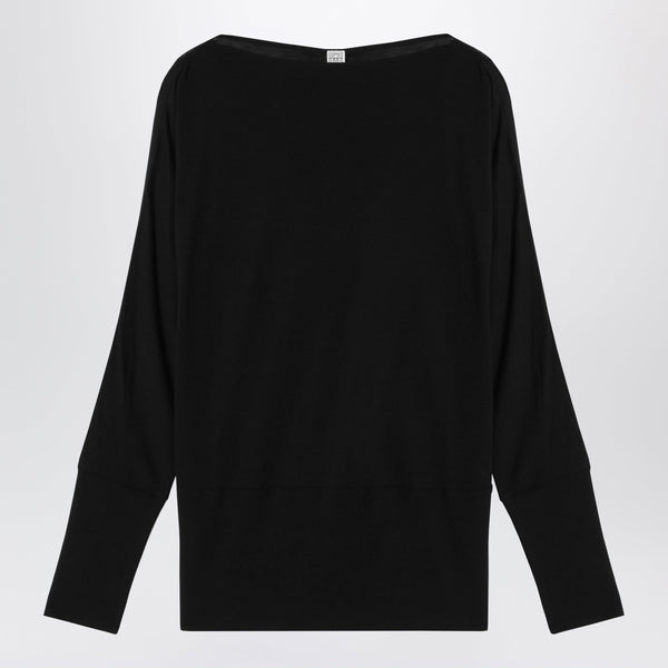 Black Viscose Jersey Top