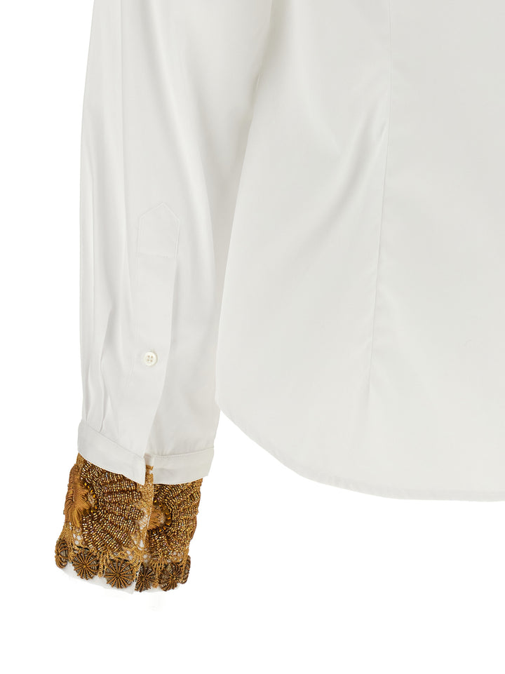 Dries Van Noten  Shirt With Embroidered Cuffs Shirt and Blouse - White | 618e8145380cc0c0d2eec1faa14574215b88f0fd