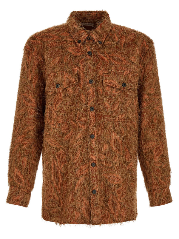 Shaggy Fringed Shirt Shirt And Blouse Orange