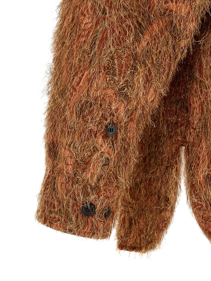 Dries Van Noten  Shaggy Fringed Shirt Shirt and Blouse - Orange | 77de799a1691729fcf3e3b3275756581c51108da