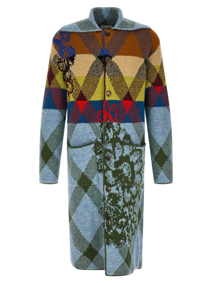 Dries Van Noten  Patchwork Intarsia Cardigan Sweaters and Cardigans - Multicolor | 76f2afe4e08db757e0bde39dd707ad1ec62d8dd6