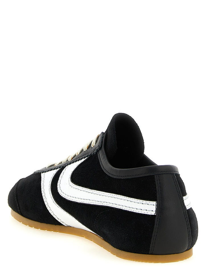 Dries Van Noten  Suede Sneakers - White/Black | 044294d110743d91c87353cc4de57f365d8dc420