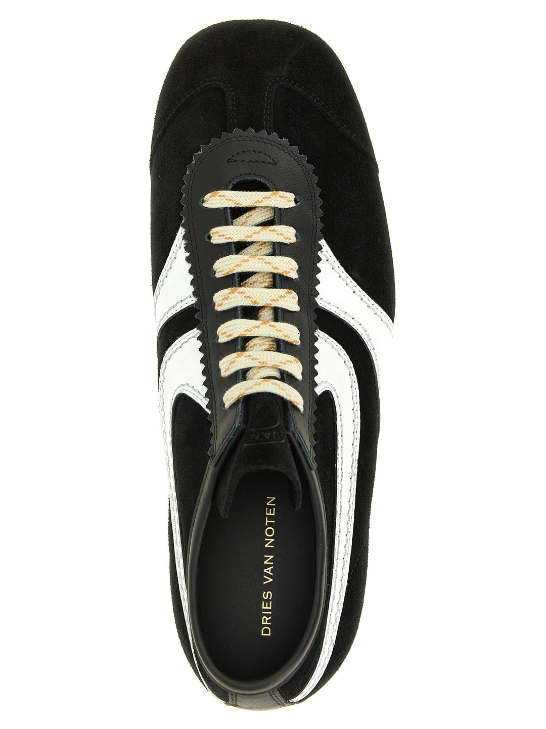 Dries Van Noten  Suede Sneakers - White/Black | 76352365c671357fc9afaaa82239309bfeb25d40