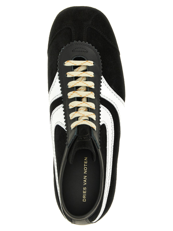 Dries Van Noten  Suede Sneakers - White/Black | 76352365c671357fc9afaaa82239309bfeb25d40