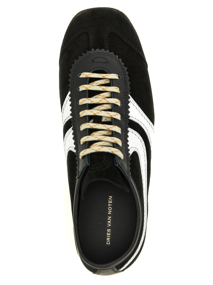 Dries Van Noten  Suede Sneakers - White/Black | fde545d2bab05e5700eec3dc170a9288ae44a358