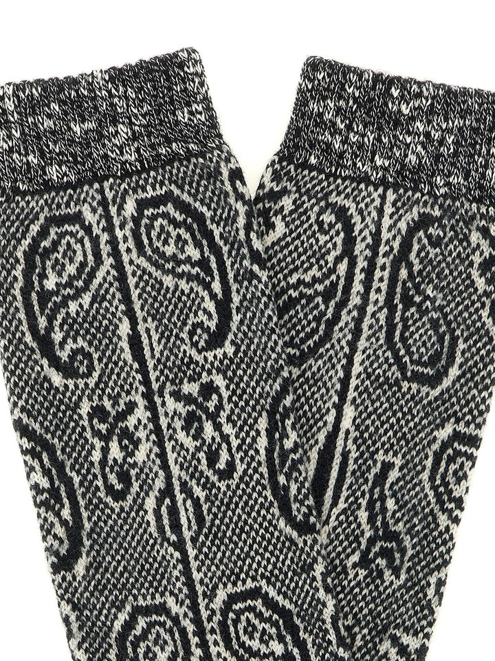 Dries Van Noten  Paisley Jacquard Socks - White | 48d549efa12e65e394b92971dbe8ae35bd698e16