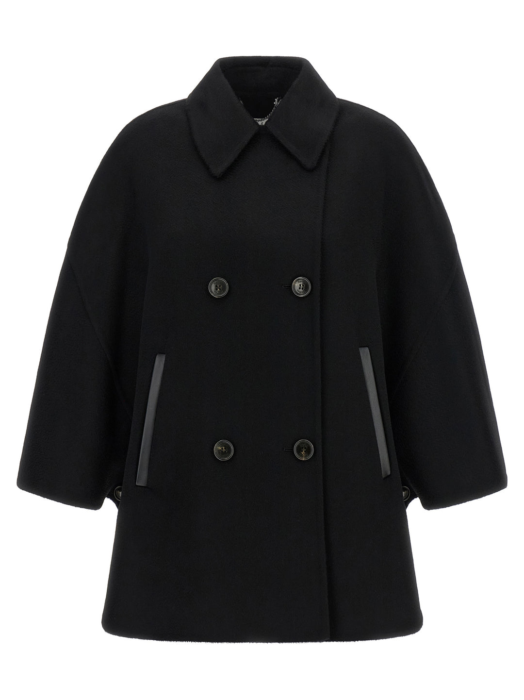 Max Mara Mxaospite Capes - Black | 7816a45c8575821ed9463d4089c75de00be5c6bb