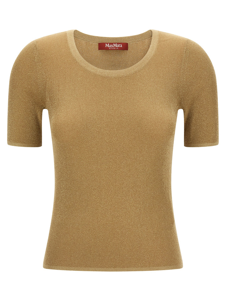 Max Mara Studio Mstsequoia T-shirt - Gold | 091864a6f3a8f36fb59b17a0bd567c867247ea20