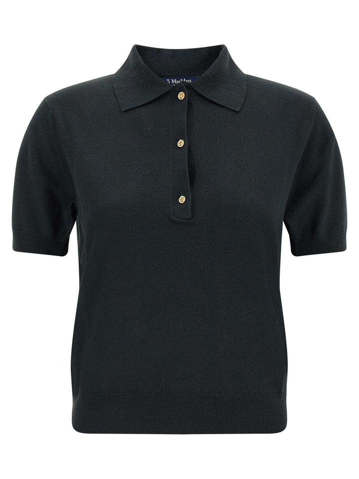 S Max Mara Pomposa Polo - Black | 634ebc4e8628e0a8beca83b84221e917f4344dca