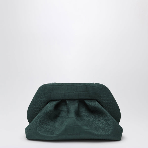 Pine Green Bios Pouch In Crocodile-Effect Faux Leather