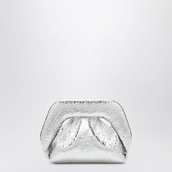 Small Silver Bios Pouch In Metallic Faux Leather