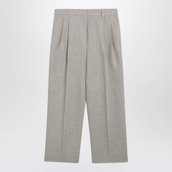 Beige High-Waisted Linen Shorts