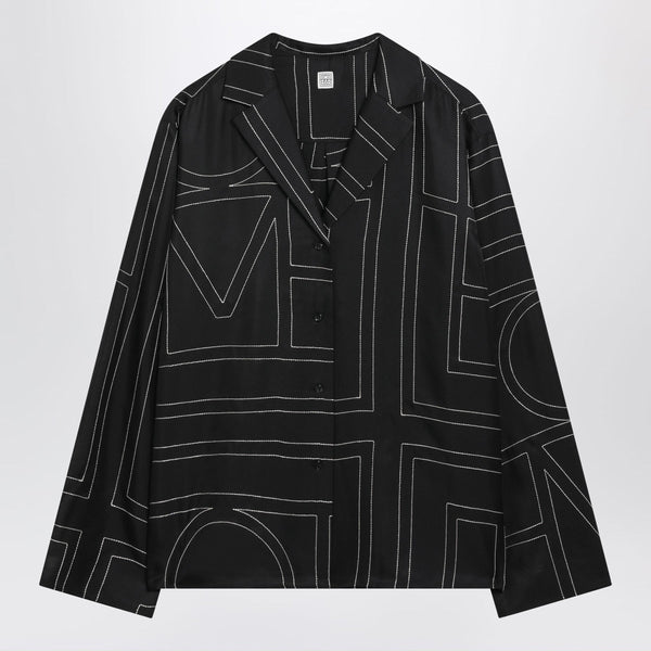 Black Silk Monogram Shirt