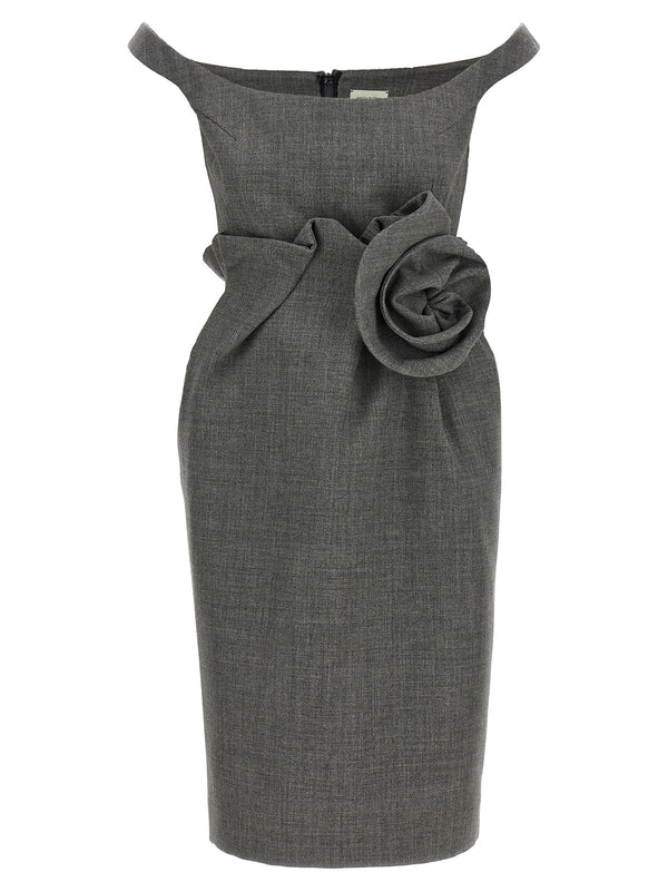 3d Flower Dress Dresses Gray