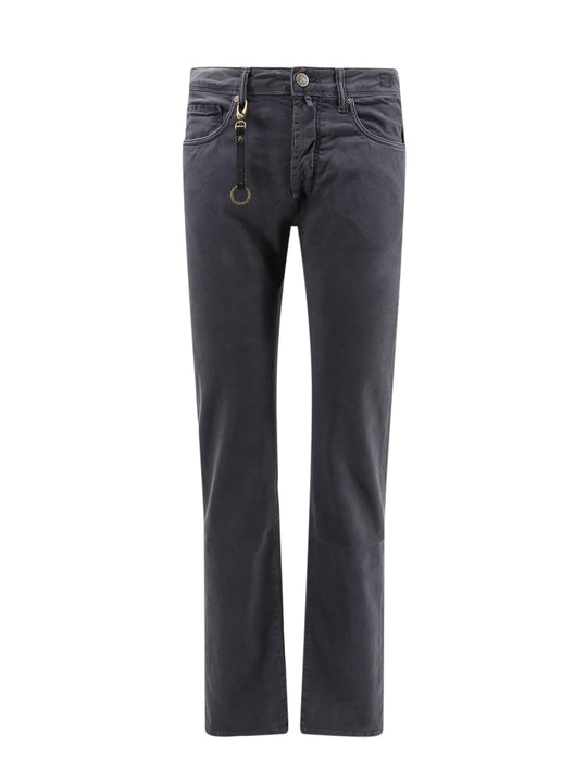 Stretch Cotton Trouser With Back Suede Logo Patch