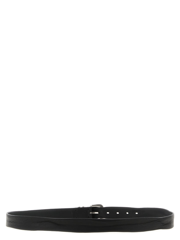 Zerbini Claudio Aged Leather Belt Belts - Black | e6aec5e4b694e27ecc884cbb3d1cd4866301b117