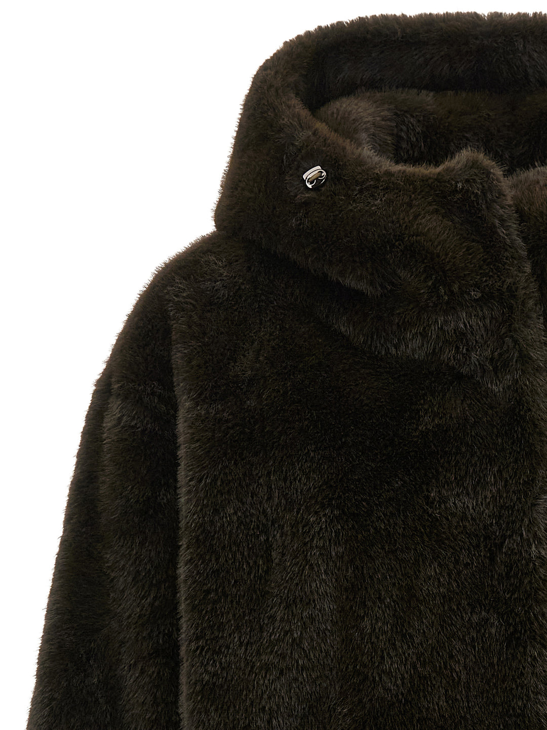 Lou Andrea Eco-Fur Hooded Jacket Puffer Jackets - Green | 538c80282bc05334778397cee2aa3354925dedcd