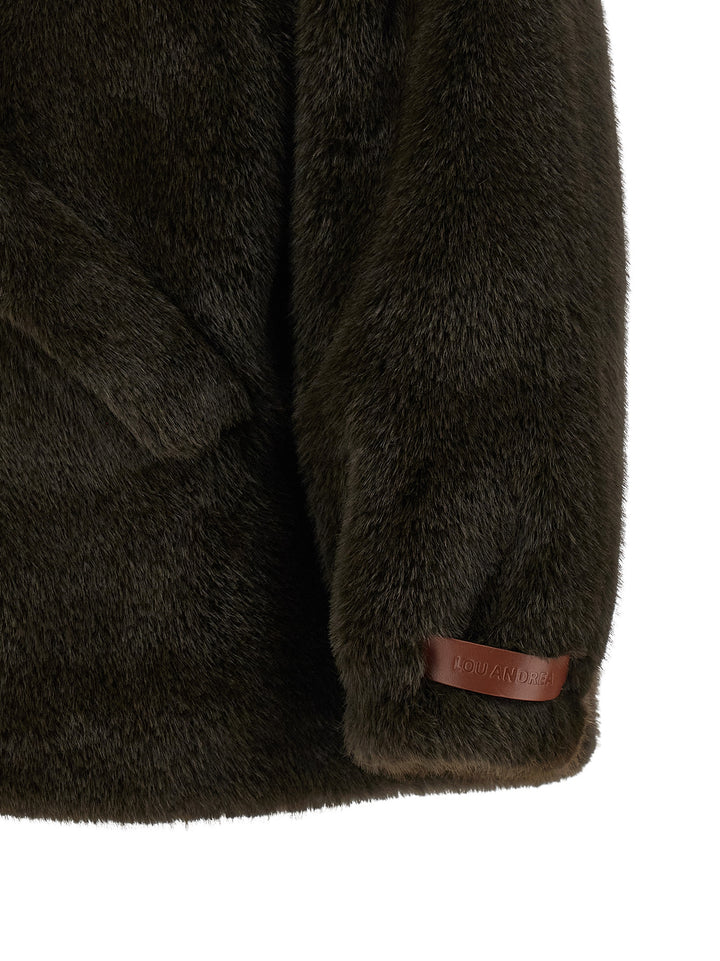 Lou Andrea Eco-Fur Hooded Jacket Puffer Jackets - Green | 99954339dbb017c242b3a7343108d0789540836f
