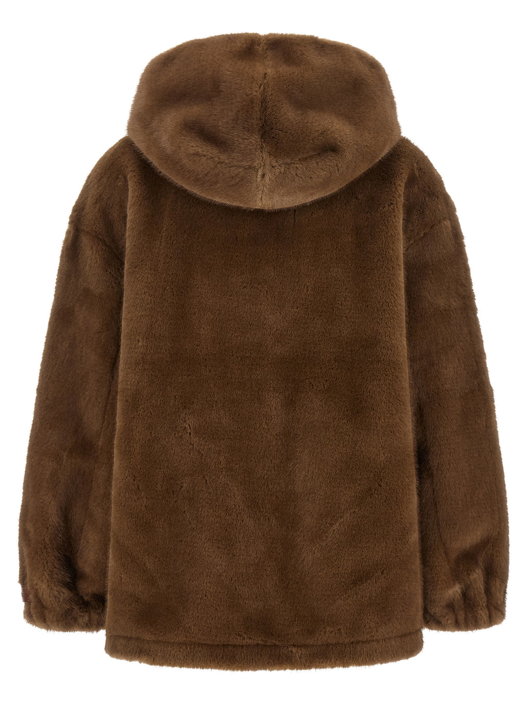 Lou Andrea Eco-Fur Hooded Jacket Puffer Jackets - Brown | a52454541be52e463674c5666fb8f02522fc77d3