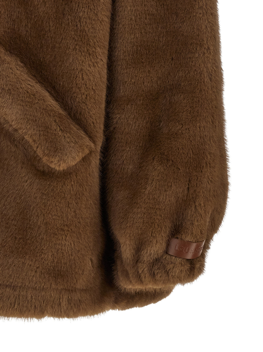 Lou Andrea Eco-Fur Hooded Jacket Puffer Jackets - Brown | bbc4eab413ad2182340525be73e16be61c720ec5