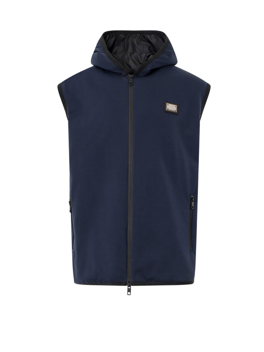 Sleeveless Jacket With Hood