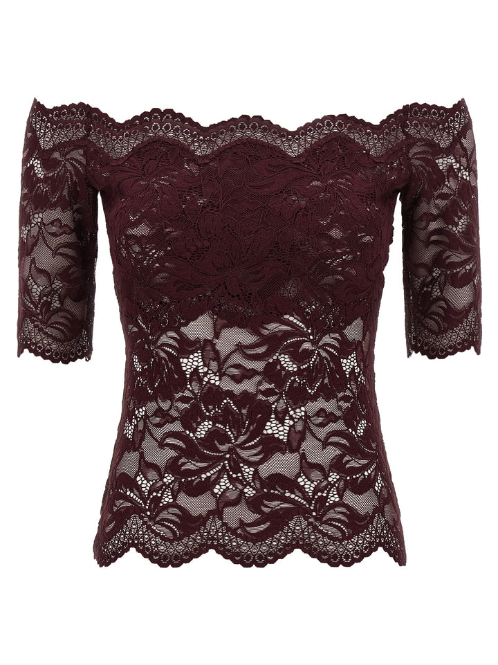 Paco Rabanne Lace Top Tops - Purple | 3792d4eba1349b5dd9a93c6342c068179972acd7