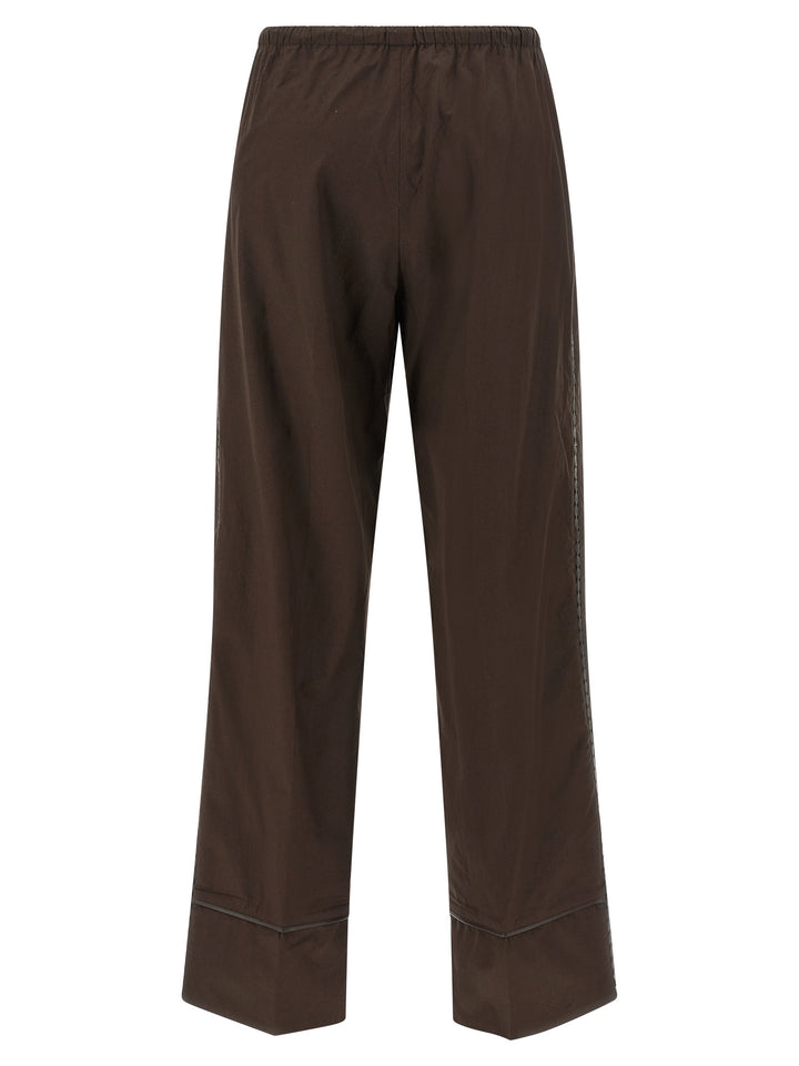 Yves Salomon Leather Insert Pants - Brown | 75dd32303cf6b4e026296cb2512f9ad8a263604f