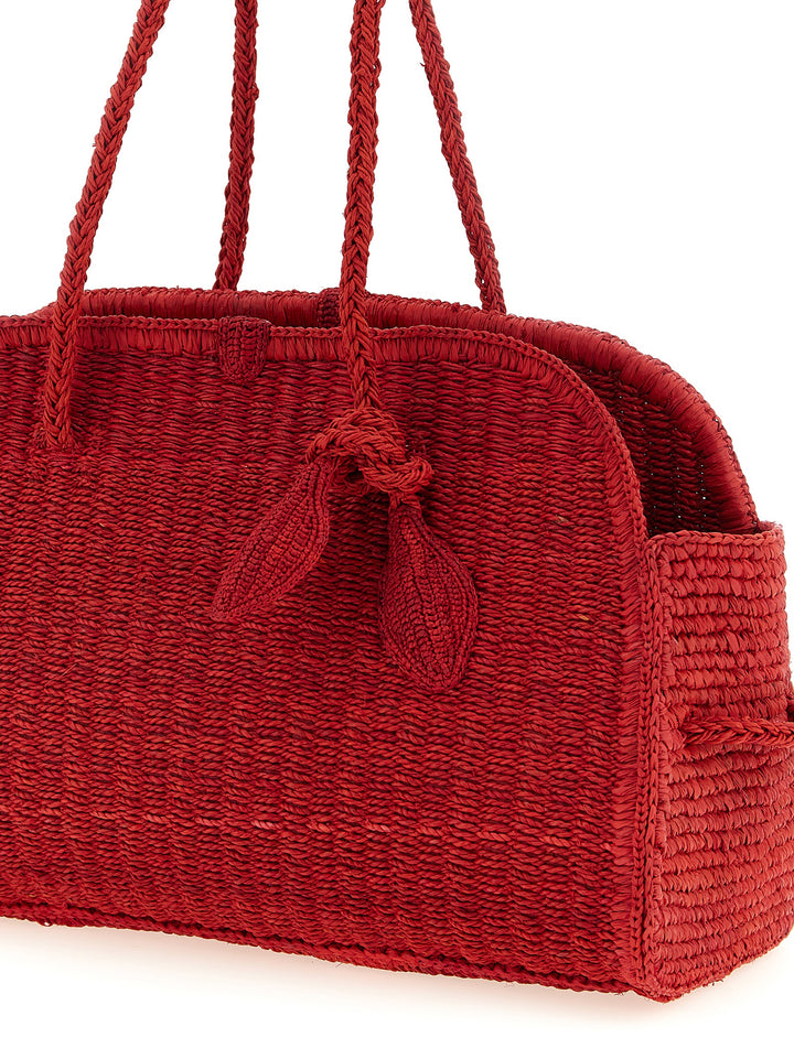 Jacquemus Le Turismo Raphia Shoulder Bags - Red | f3bd25f4da24d8c2596784ae6bdc851eb1b1f531