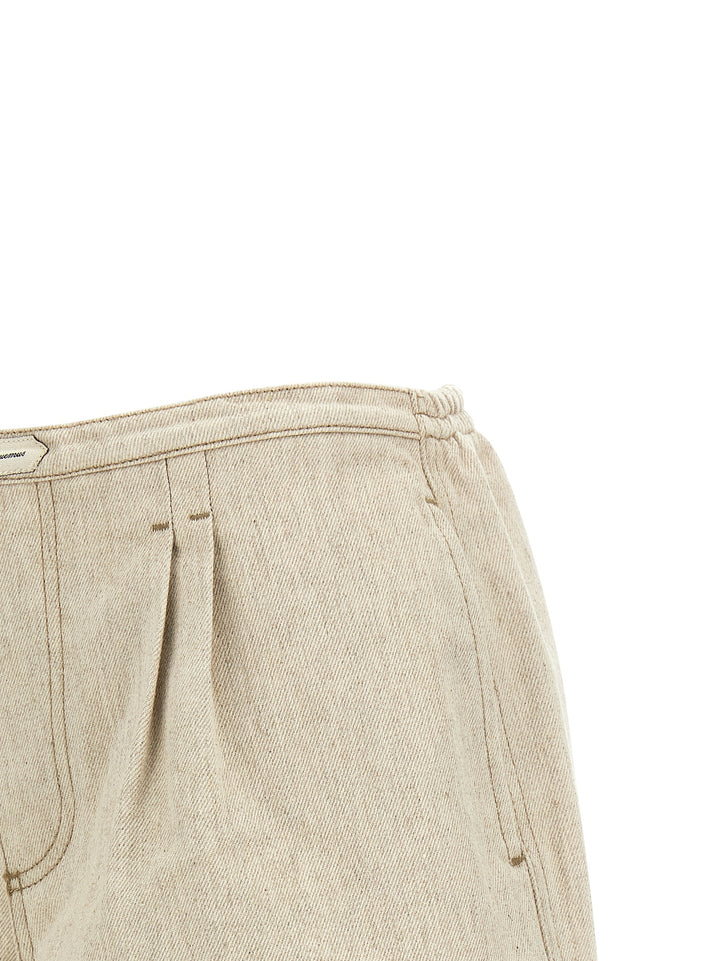 Jacquemus Le Short De-Nimes Amelo Bermuda and Short - Beige | f640d93fcfcf8b06e02fd378289839444e0fa34a