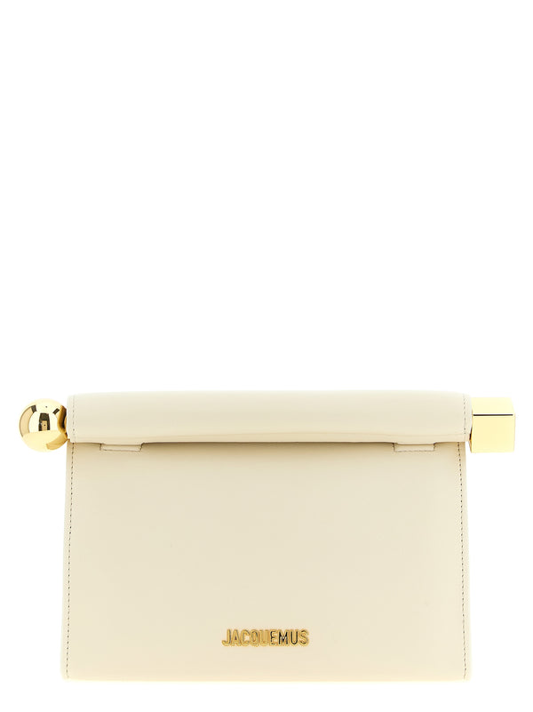 Le Sac Rond Carré Clutch White