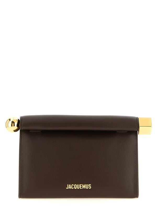 Le Sac Rond Carré Clutch Brown