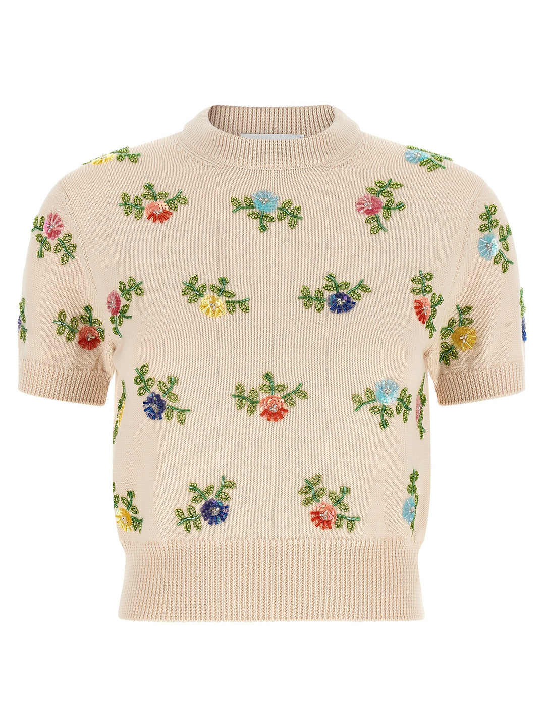 Paco Rabanne Sweater With Beads Embroidery Tops - Beige | 487de3cbd580cd5efe58d95376b5ad8de182c405