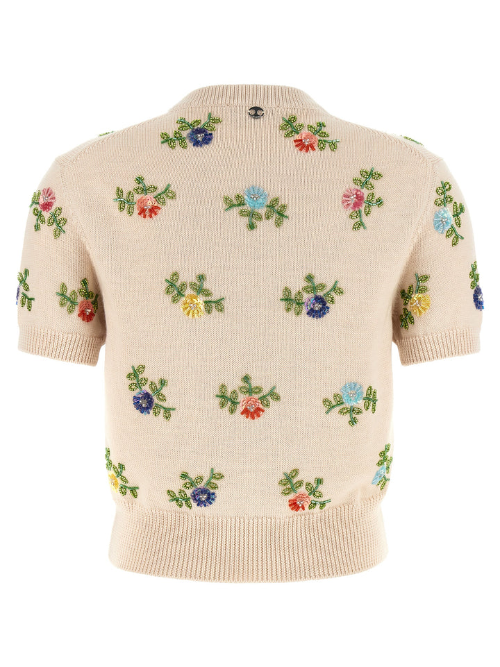 Paco Rabanne Sweater With Beads Embroidery Tops - Beige | 0a3ba673788f8bd51ac779d05ca551f477c3ebdf