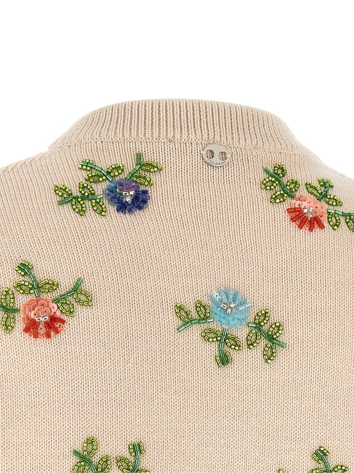 Paco Rabanne Sweater With Beads Embroidery Tops - Beige | 8e86288a0cdff90d317c55844a3096a44ed27ef6