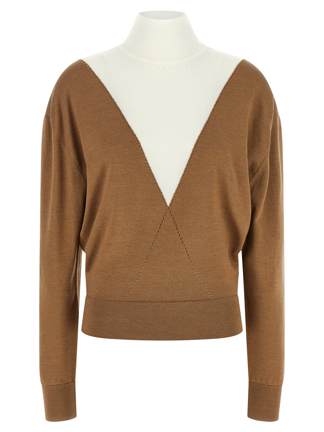 Paco Rabanne Sweater With Perforated Intarsia Sweaters and Cardigans - Beige | 95e6fd03bde3d1fad230b181292db003d713eb32