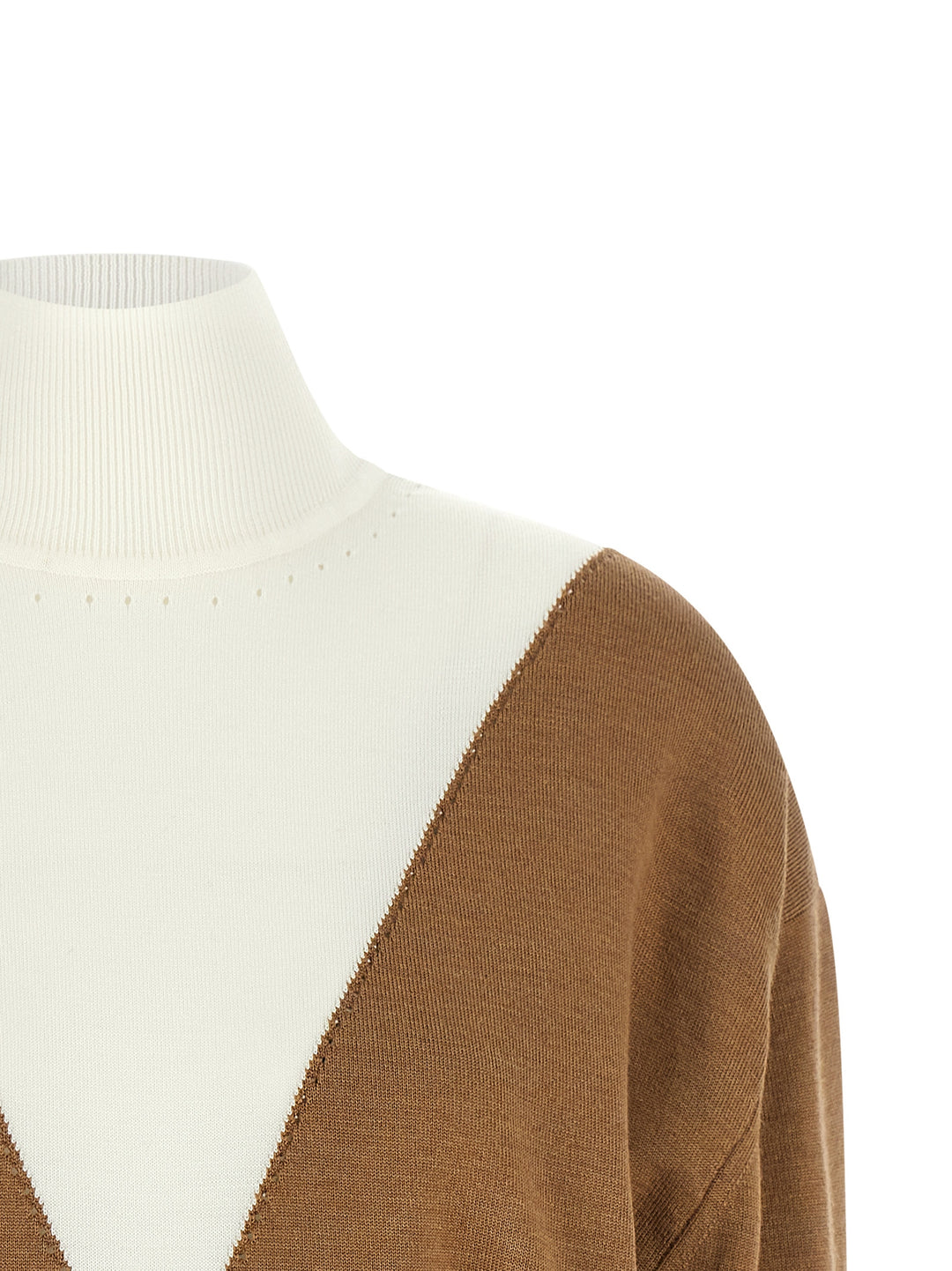 Paco Rabanne Sweater With Perforated Intarsia Sweaters and Cardigans - Beige | 2ba64d96eb7f06c373e69948059d9b7af1f77a6f
