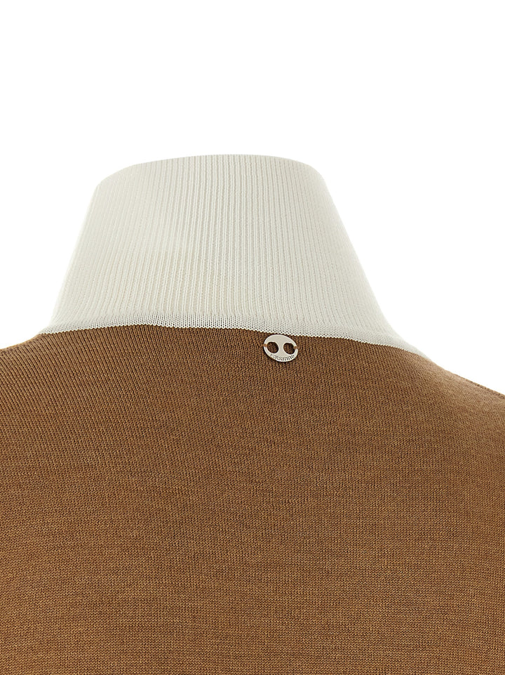 Paco Rabanne Sweater With Perforated Intarsia Sweaters and Cardigans - Beige | 9fc4360d2338a6b869e818ca6df94717e0fbdada