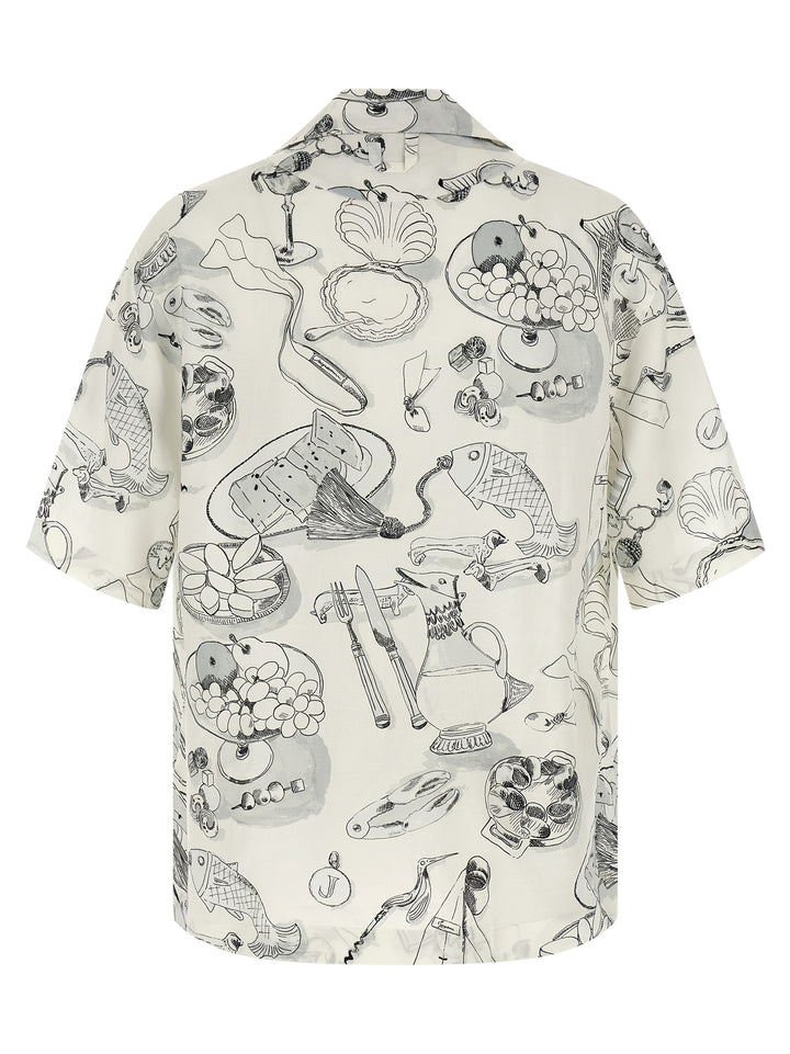 Jacquemus La Chemise Cocktail Shirt and Blouse - White/Black | 741cf73b58f93d60e4b9da968985c83e6f6dd5b4