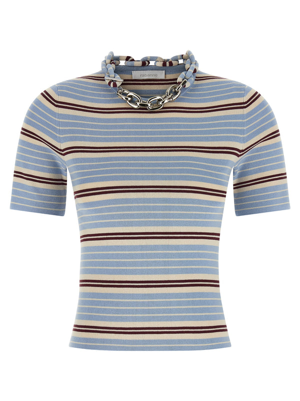 Camiseta con Cadena Azul Claro